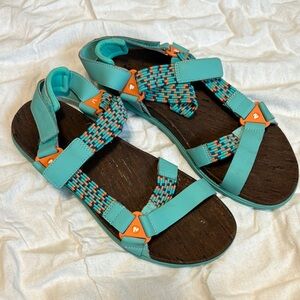 Merrell Blue and Orange Sandals with Crisscross Straps